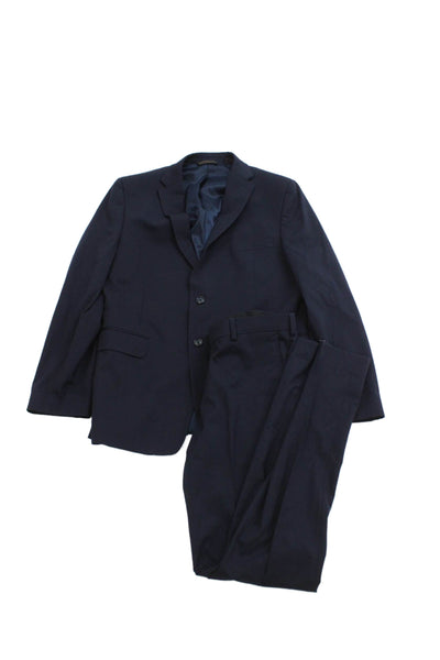 Michael Kors Childrens Boys Two Button Suit Navy Blue Wool Size 20 Regular