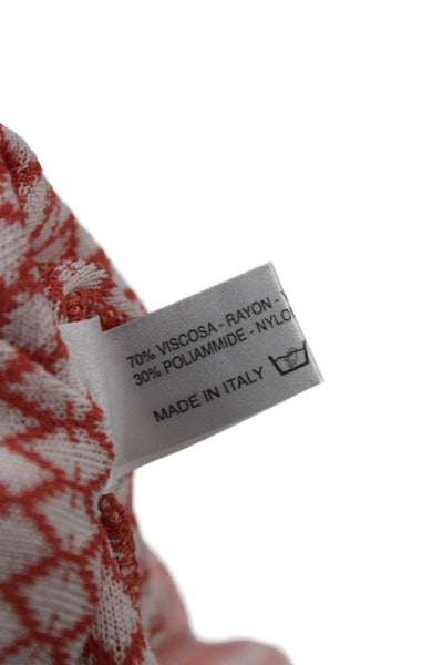 Jennifer Tyler Womens Viscose Collar Argyle Cardigan Long Sleeve Orange Size 12
