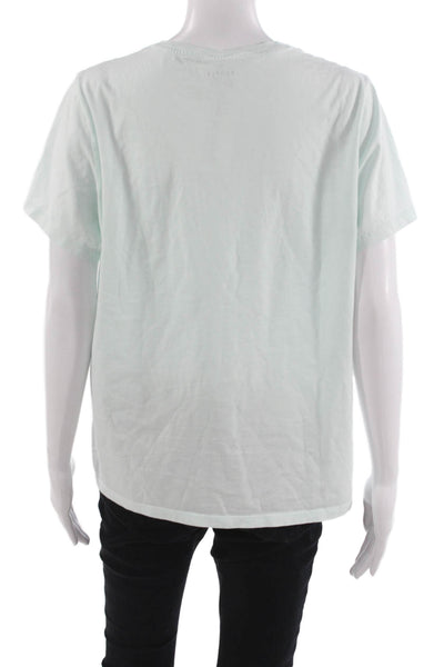 Bombas Womens Basic V-Neck Green Pima Cotton Short Sleeve T-Shirt Size L