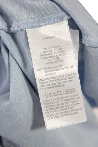 Madewell Women Blue Basic T-Shirt 100% Cotton Crew Neck Short Sleeve Size L