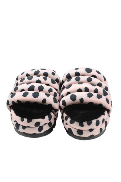 Ugg Womens Cheetah Print Colorway Maxi Slide Slipper Shoes Pink Black Size 8