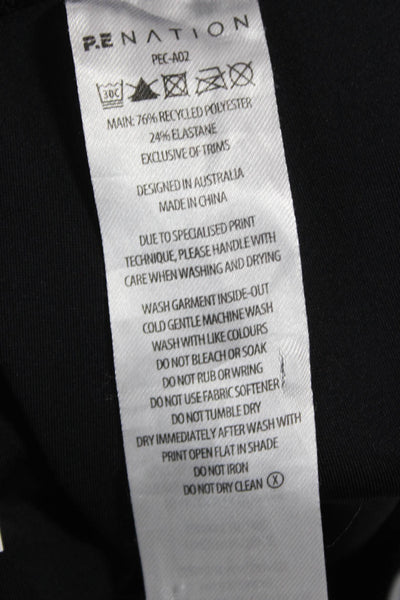 PE Nation Womens Ankle Leggings Black Recycled Polyester Solid Size L
