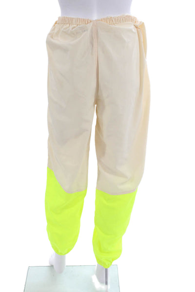 PE Nation Womens Beige Colorblock Jogger Pants Polyester Size M