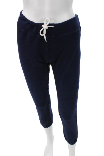 Monrow Women Capri Pants Blue Rayon Drawstring Size XS