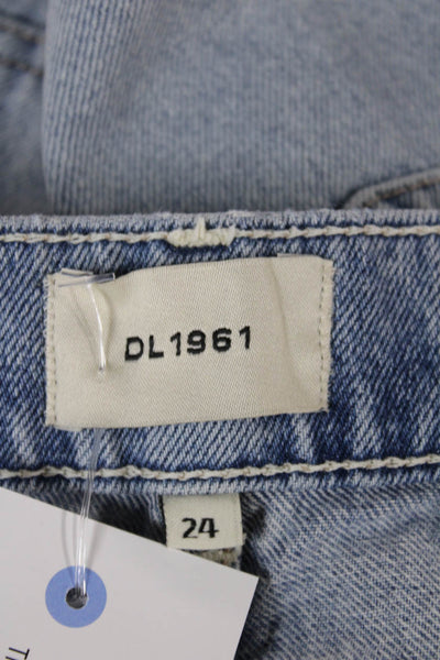 DL 1961 Womens Cropped Mid Rise Blue Jeans Size 24
