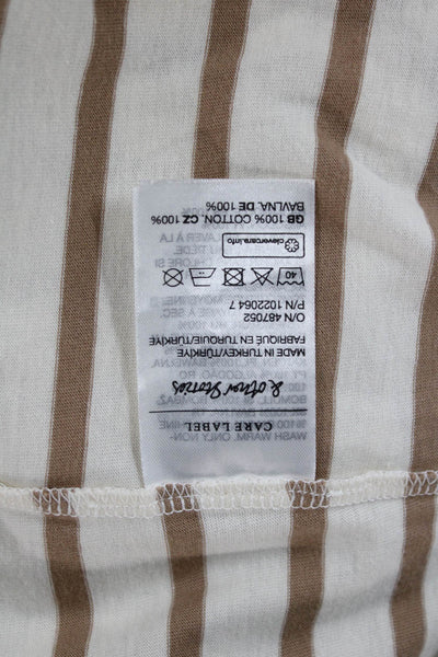 &Other Stories Womens Striped Boatneck Long Sleeve T-Shirt White Petite Size XS