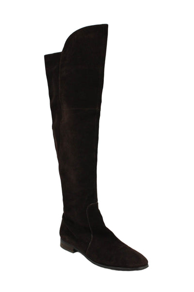 Franco Womens Suede Over The Knee Tripod Boots Brown Size 9.5 Medium