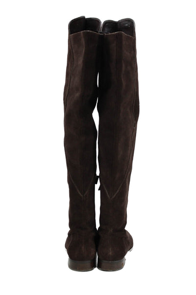 Franco Womens Suede Over The Knee Tripod Boots Brown Size 9.5 Medium