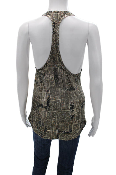 Isabel Marant For H+M Women Silk Geometric Tunic Sleeveless Size 12