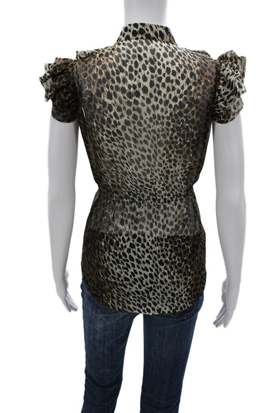 Romeo + Juliet Couture Women Animal Print Tunic Blouse Multicolor Size M