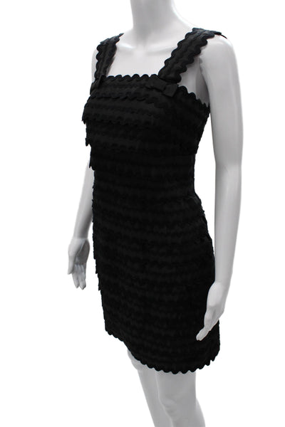 French Connection Women Sheath Dress Black Sleeveless Scoop Neck Size 8