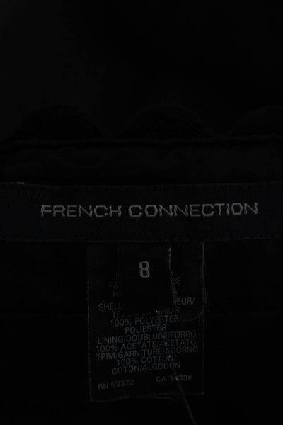French Connection Women Sheath Dress Black Sleeveless Scoop Neck Size 8