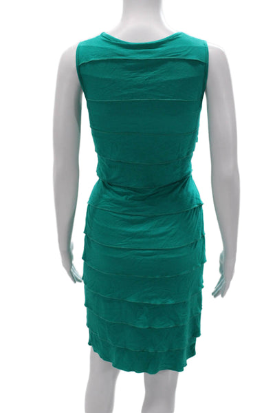Calvin Klein Womens Bodycon Dress Green Scoop Neck Sleeveless Short Size S