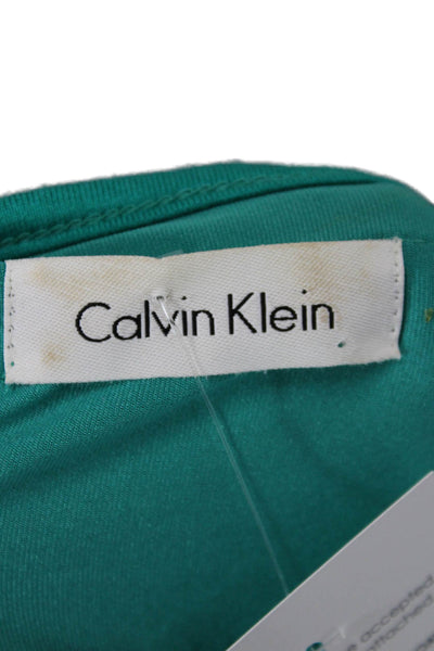 Calvin Klein Womens Bodycon Dress Green Scoop Neck Sleeveless Short Size S