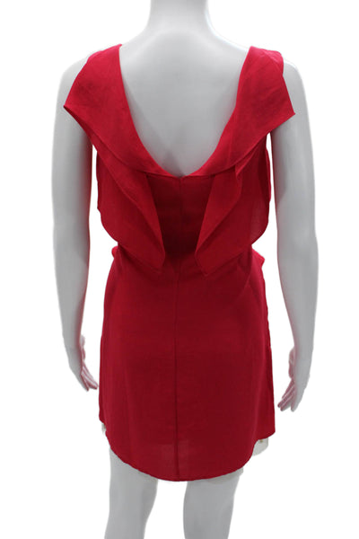 BCBG Max Azria Women Shift Dress Red Sleeveless Polyester Short Size S