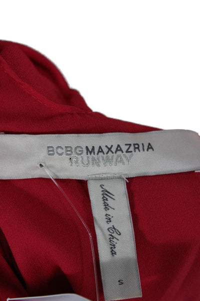 BCBG Max Azria Women Shift Dress Red Sleeveless Polyester Short Size S