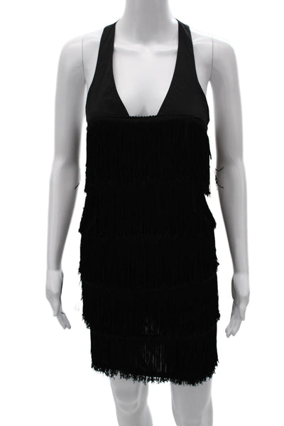Alexia Admor Womens Black Halter Shift Dress Sleeveless Short Polyester Size M