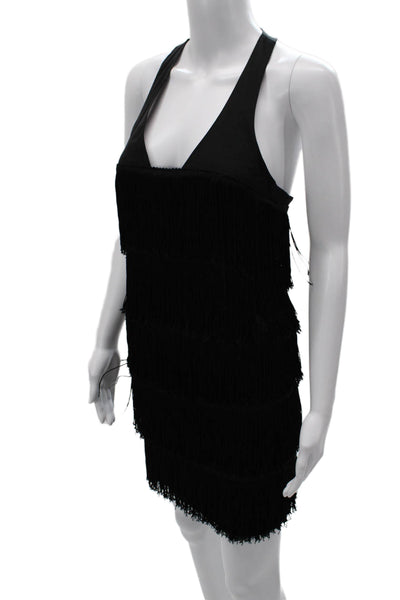 Alexia Admor Womens Black Halter Shift Dress Sleeveless Short Polyester Size M