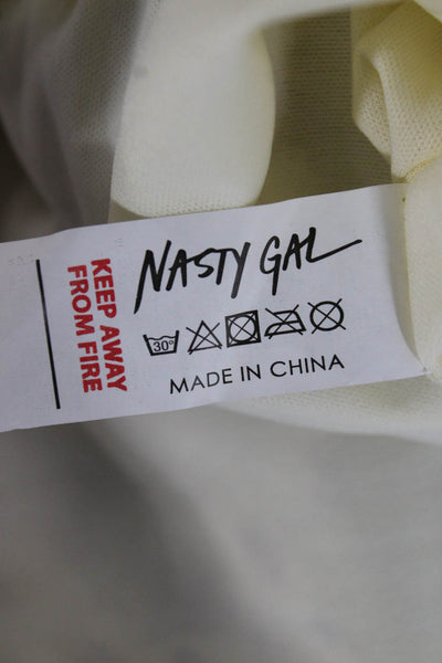 Nasty Gal Women A-Line Floral Beige Sweetheart Sleeveless Dress Size 8