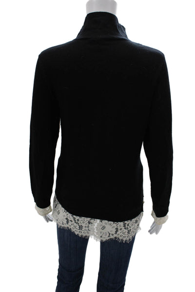 Joie Women Black Turtleneck Pullover Sweater Long Sleeve Nylon Size M