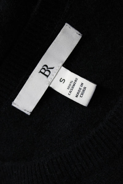 BR Womens Black Cashmere Sleeveless Vest Round Neck Solid Size S
