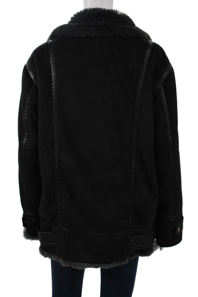 Zara Womens Biker Jacket Black Long Sleeve Zip Polyester Size S