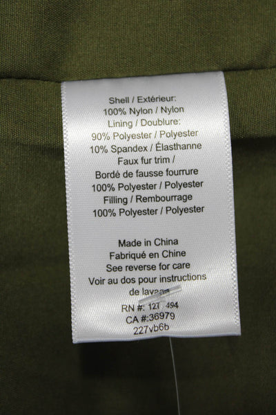 Heartloom Women Puffer Jacket Green Nylon Sleeveless Zip Size S