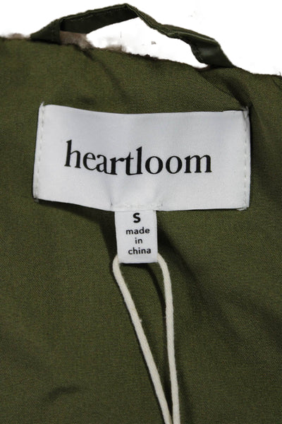 Heartloom Women Puffer Jacket Green Nylon Sleeveless Zip Size S