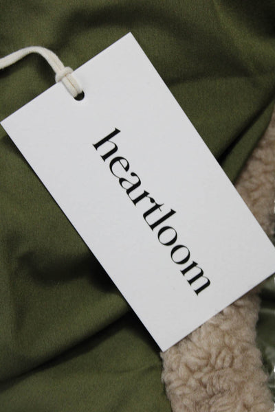 Heartloom Women Puffer Jacket Green Nylon Sleeveless Zip Size S