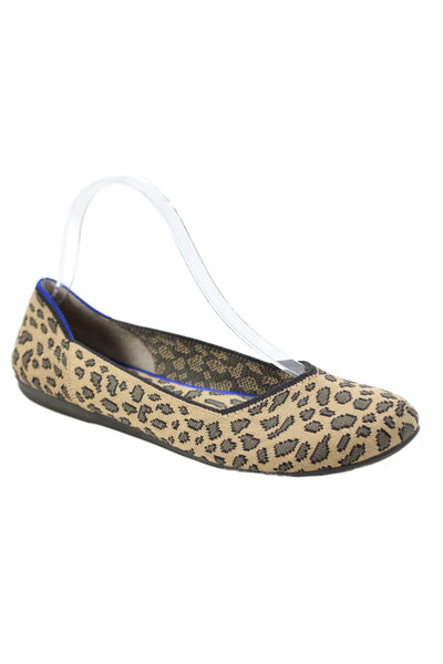 Rothys Womens Animal Print Slide On Ballet Flats Brown Size 9