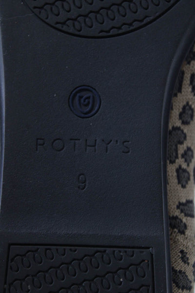Rothys Womens Animal Print Slide On Ballet Flats Brown Size 9