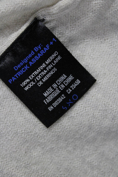 Patrick Assaraf Mens Pullover Sweater Merino Wool Crew Neck Beige Size M