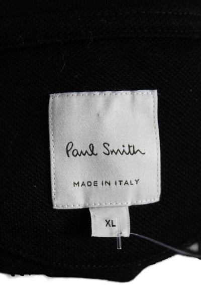 Paul Smith Mens Cotton Collared Short Sleeve Polo Shirt Black Size XL