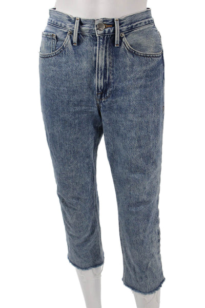 Frame Women Cropped Blue High Rise Jeans Size 24