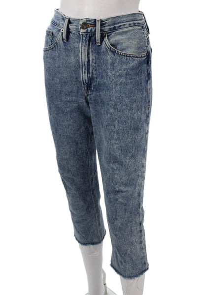 Frame Women Cropped Blue High Rise Jeans Size 24