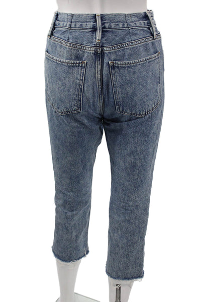 Frame Women Cropped Blue High Rise Jeans Size 24