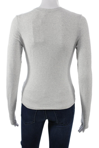 Skims Women Basic Gray Long Sleeve Crew Neck Cotton T-Shirt Size M