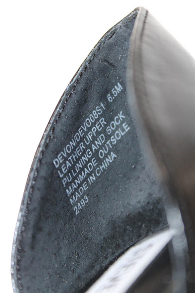 Steve Madden Womens Stiletto Pointed Toe Dorsay Pumps Black Leather Size 6.5