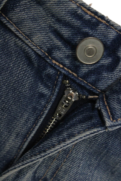 Zara Womens Blue Bootcut Jeans Denim Mid Rise Button Size 0