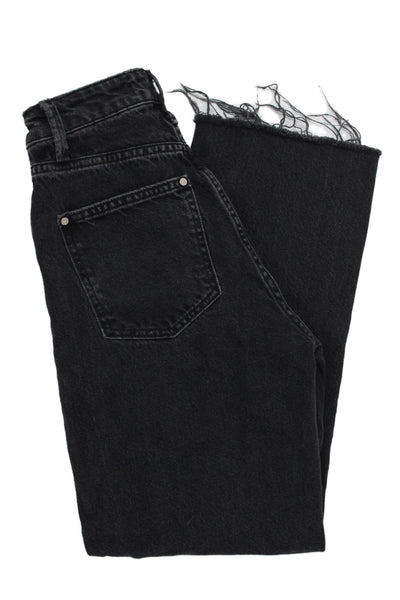 Zara Womens Cropped Black Denim Jeans Size 0