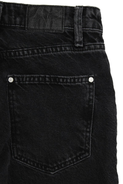 Zara Womens Cropped Black Denim Jeans Size 0
