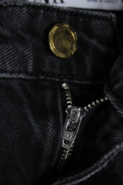 Zara Womens Cropped Black Denim Jeans Size 0