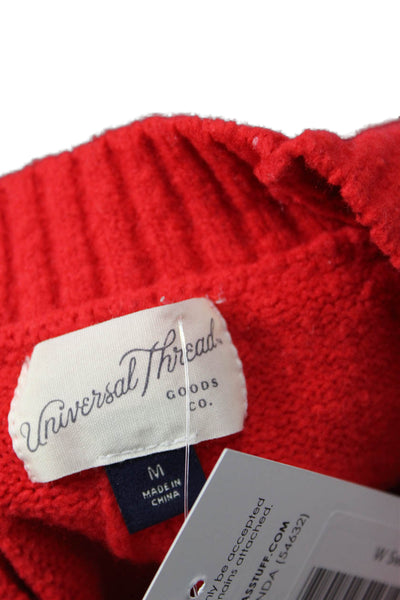 Universal Thread Womens Red Mock Neck Pullover Sweater Long Sleeve Size M