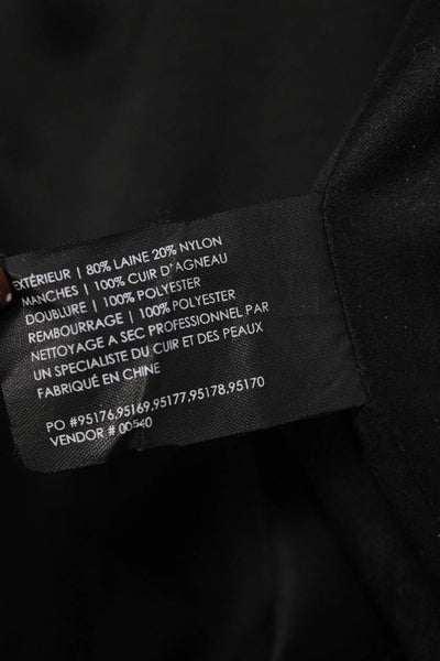 Club Monaco Women Pea Coat Black Wool Blend Button Closure Size XS