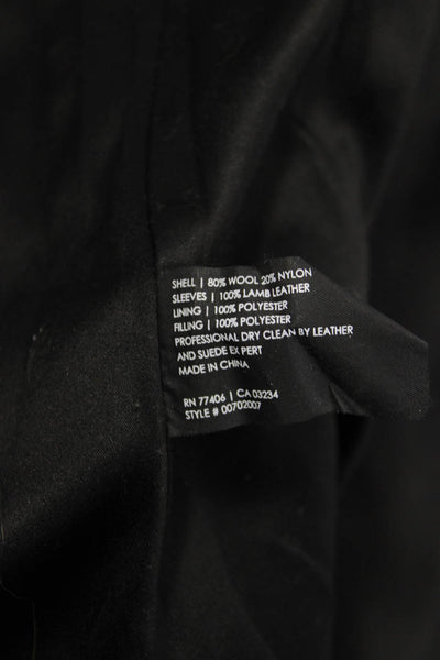 Club Monaco Women Pea Coat Black Wool Blend Button Closure Size XS