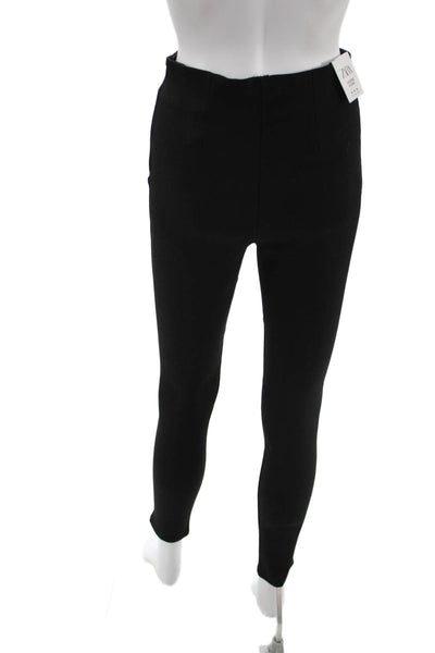 Zara Womens Ankle Leggings Black Viscose Size M