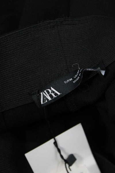 Zara Womens Ankle Leggings Black Viscose Size M