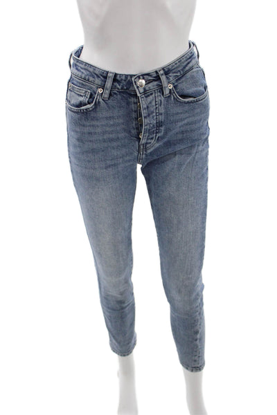 IRO Womens Blue Skinny Jeans Mid Rise Cotton Blend Size 26