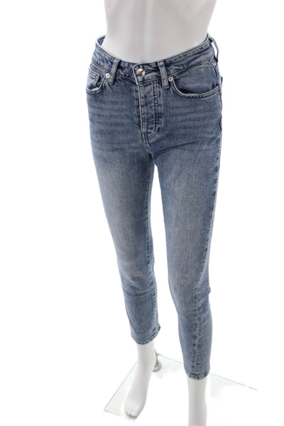 IRO Womens Blue Skinny Jeans Mid Rise Cotton Blend Size 26