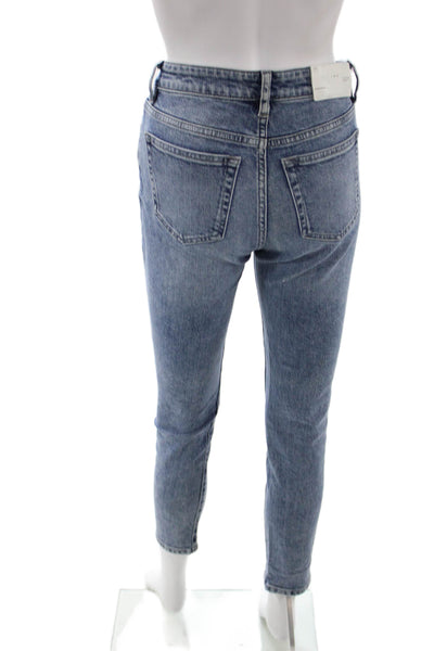 IRO Womens Blue Skinny Jeans Mid Rise Cotton Blend Size 26